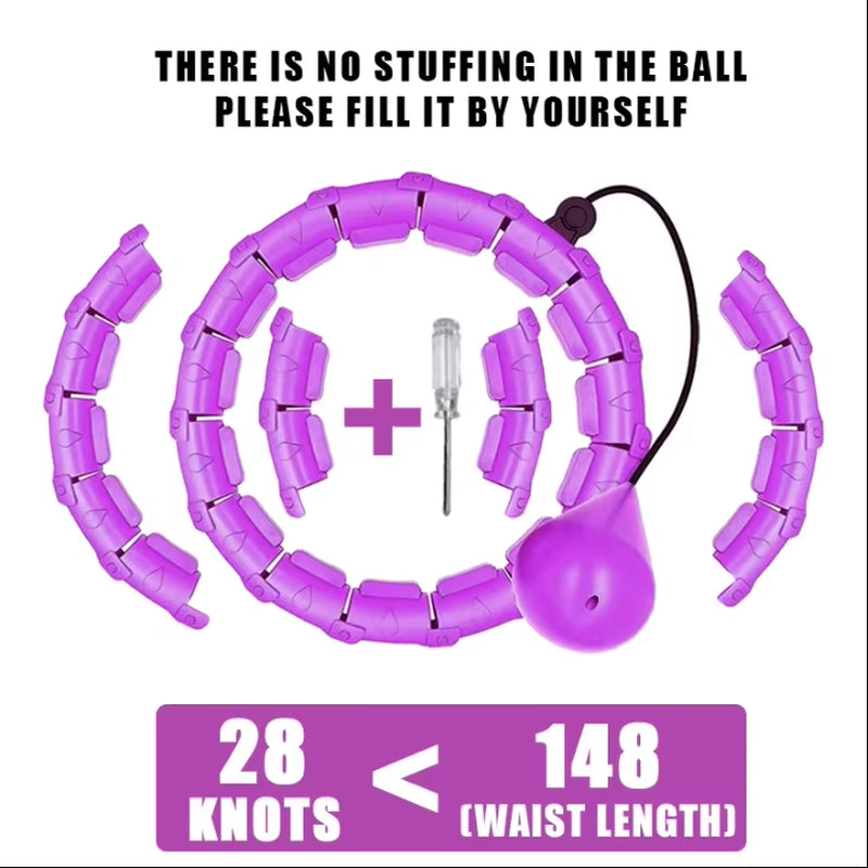 Weighted Fitness Hoop for Adults & Kids Detachable Knots Abdomen Weight Loss 2 in 1 Abdomen Fitness Weight Loss Massage