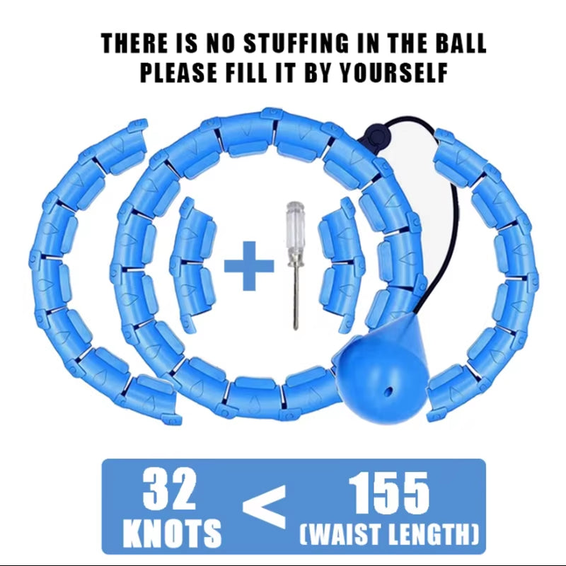Weighted Fitness Hoop for Adults & Kids Detachable Knots Abdomen Weight Loss 2 in 1 Abdomen Fitness Weight Loss Massage