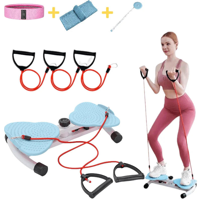 Waist Twister Machine with Resistance Bands - Ab Twist Board Non-Slip Twisting Machine Core Workouts for Home Gym Exercise Lover(Blue)