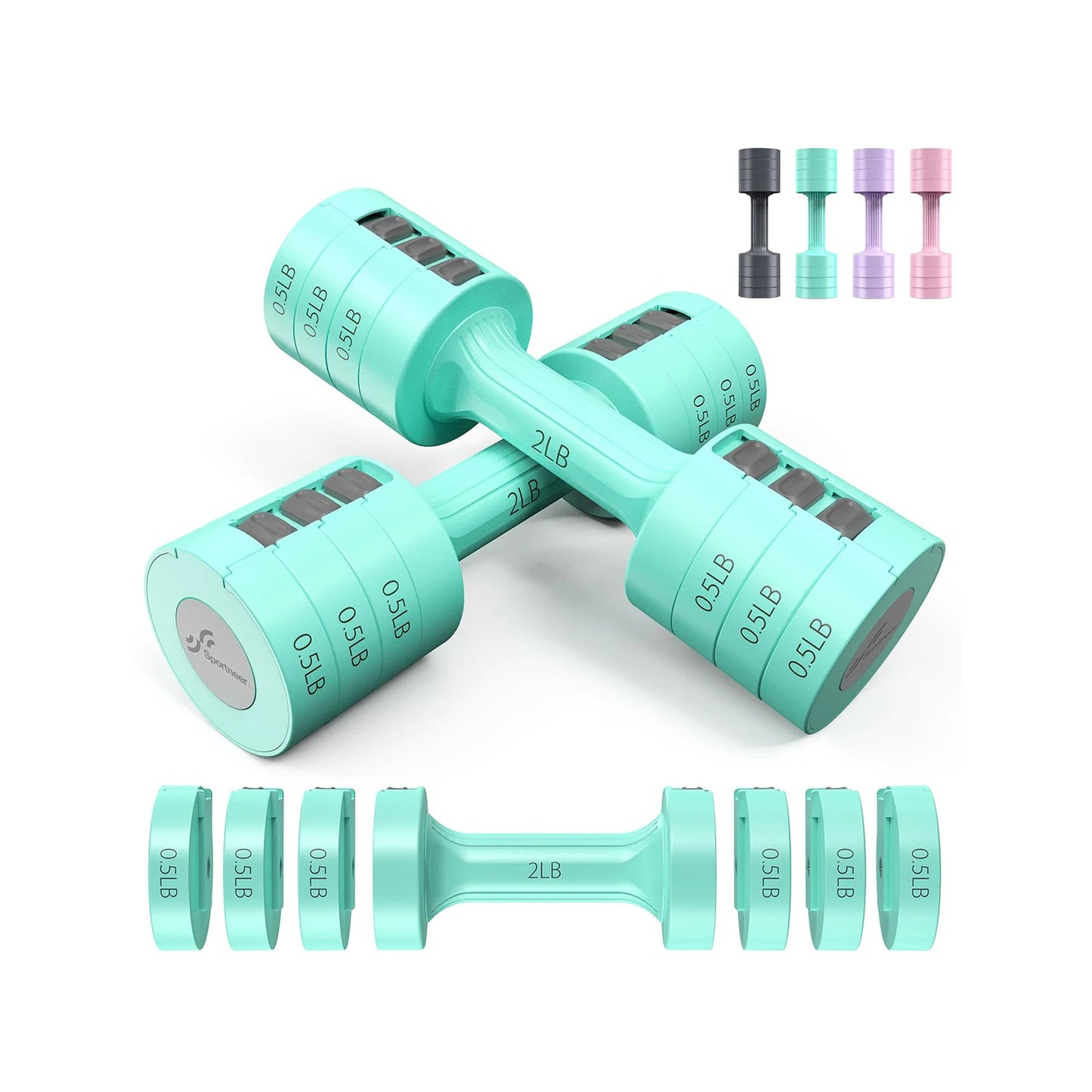 Adjustable Dumbbells Hand Weights Set 5 Lb Dumbbells Set of 2 Each 2Lb 3Lb 4Lb 5Lb Free Weights Fast Adjust Weight 4