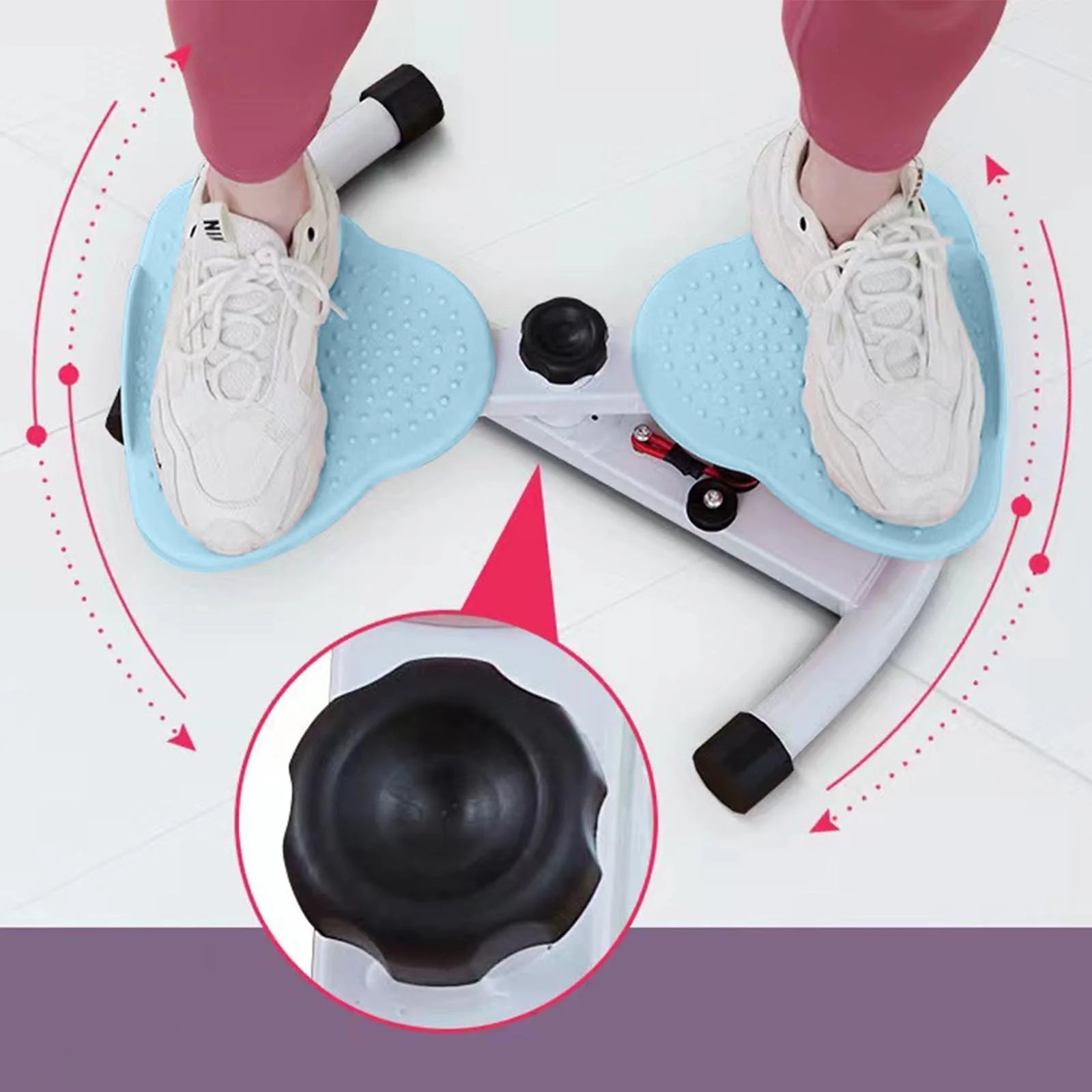 Waist Twister Machine with Resistance Bands - Ab Twist Board Non-Slip Twisting Machine Core Workouts for Home Gym Exercise Lover(Blue)