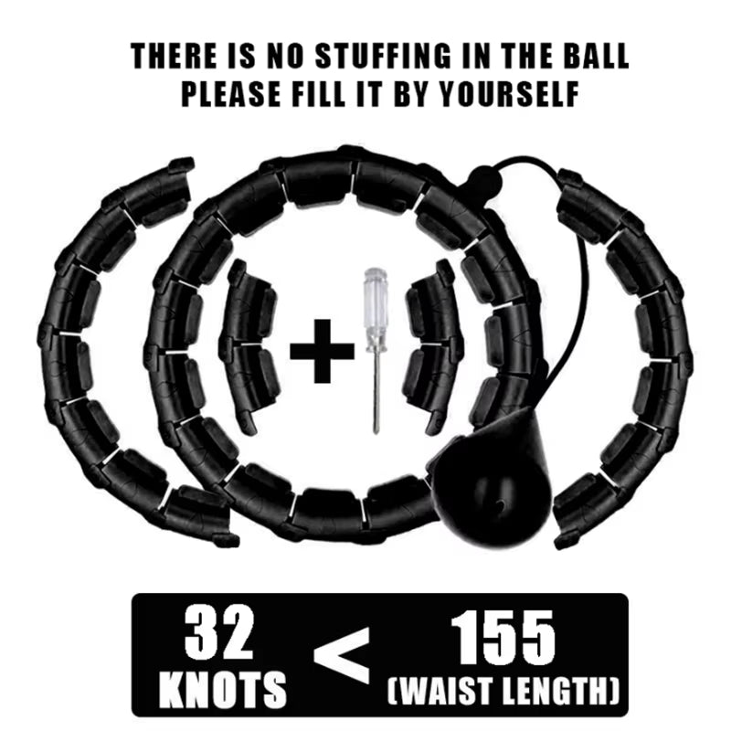Weighted Fitness Hoop for Adults & Kids Detachable Knots Abdomen Weight Loss 2 in 1 Abdomen Fitness Weight Loss Massage