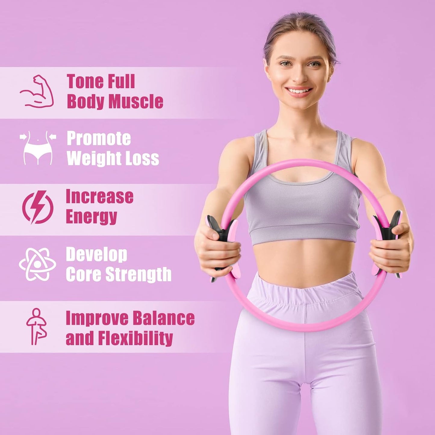 Ritfit Pilates Ring Circle - 14 Inch Magic Fitness Circle for Toning Inner & Out