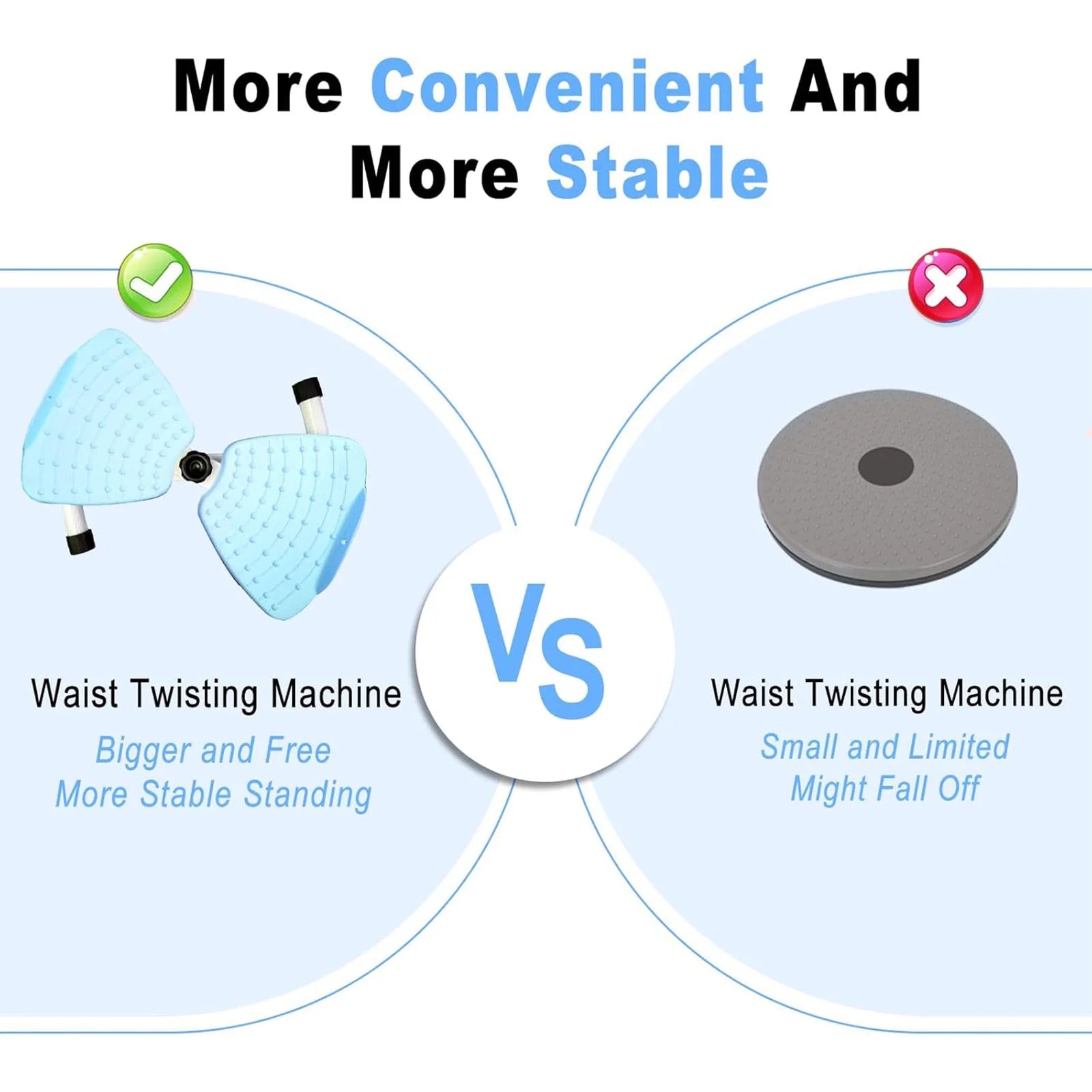 Waist Twister Machine with Resistance Bands - Ab Twist Board Non-Slip Twisting Machine Core Workouts for Home Gym Exercise Lover(Blue)