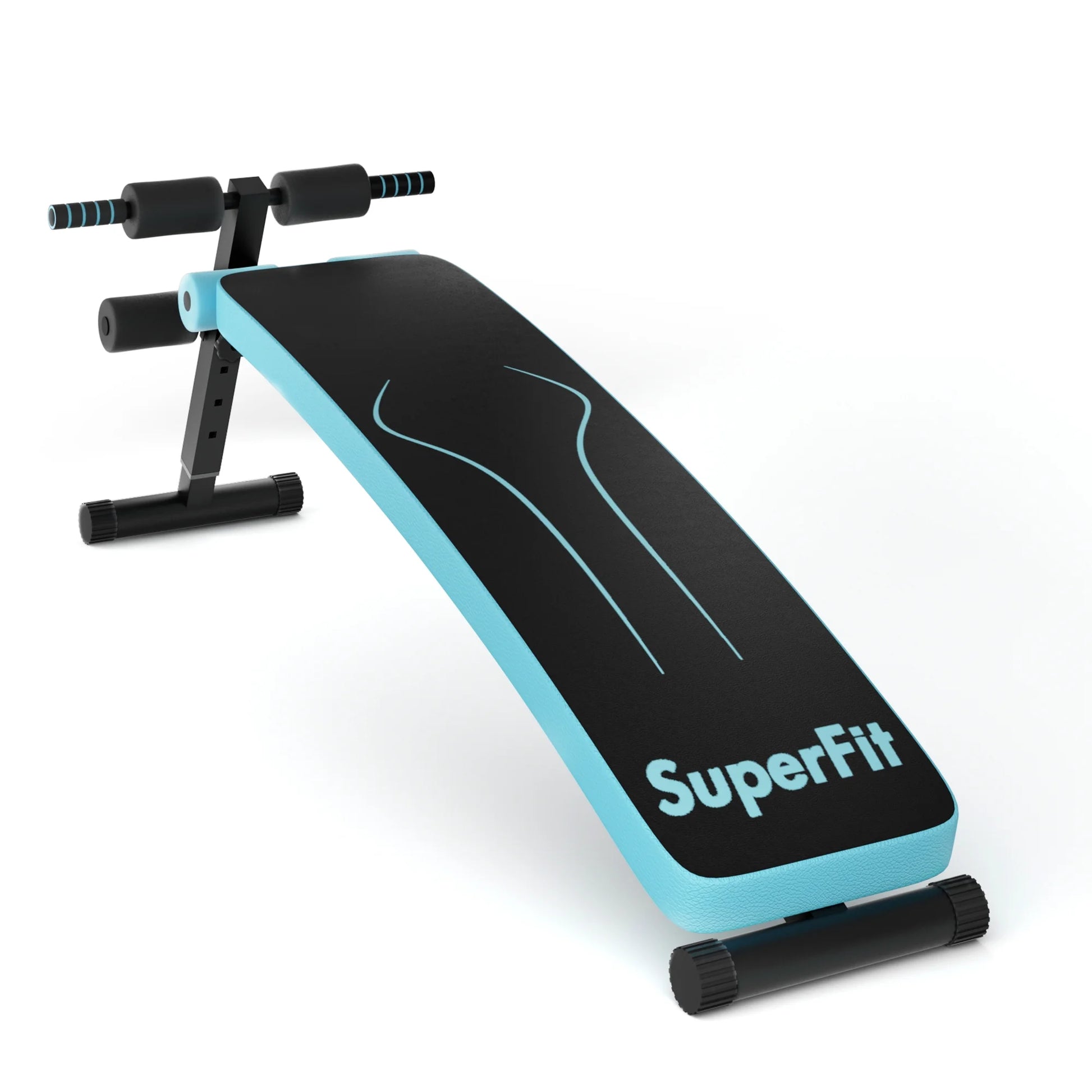 Superfit Folding Weight Bench Adjustable Sit-Up Board Workout Slant Bench Blue