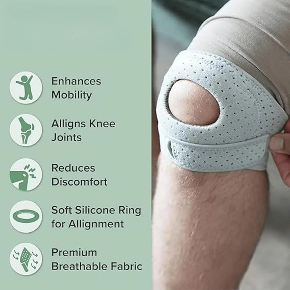 Patella Knee Support Adjustable Knee Compression Sleeve Patella Tendon Knee Strap for Arthritis Joint Ligament Injury