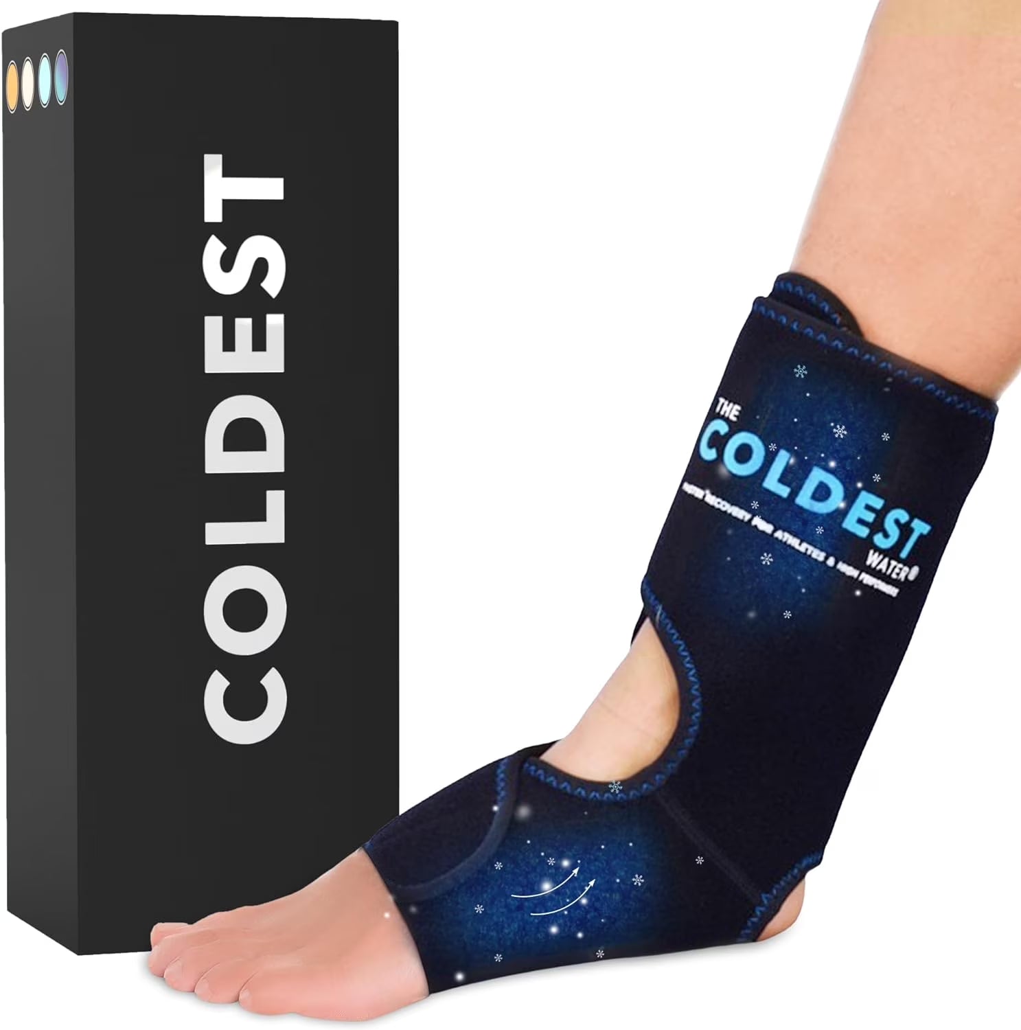 Foot Ankle Achilles Tendonitis Icing Pain Relief Ice Wrap with Cold Compression Gel Packs | Best for Achilles Tendon Injuries, Plantar Fasciitis, Heel and Sore Feet Cold Therapy
