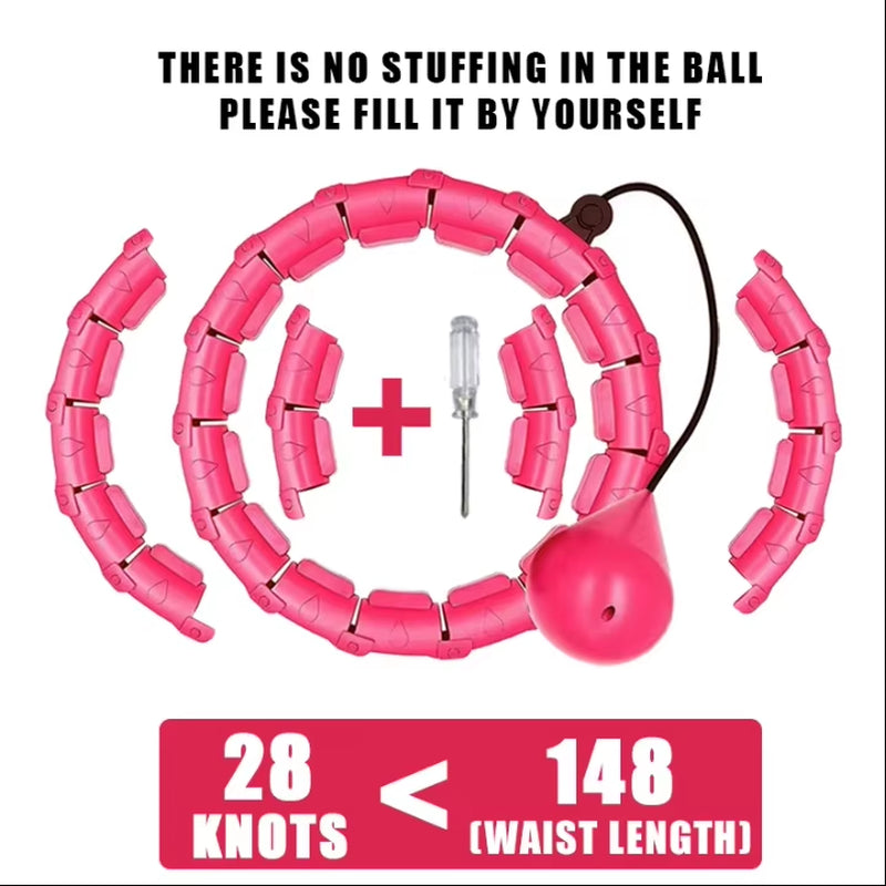 Weighted Fitness Hoop for Adults & Kids Detachable Knots Abdomen Weight Loss 2 in 1 Abdomen Fitness Weight Loss Massage