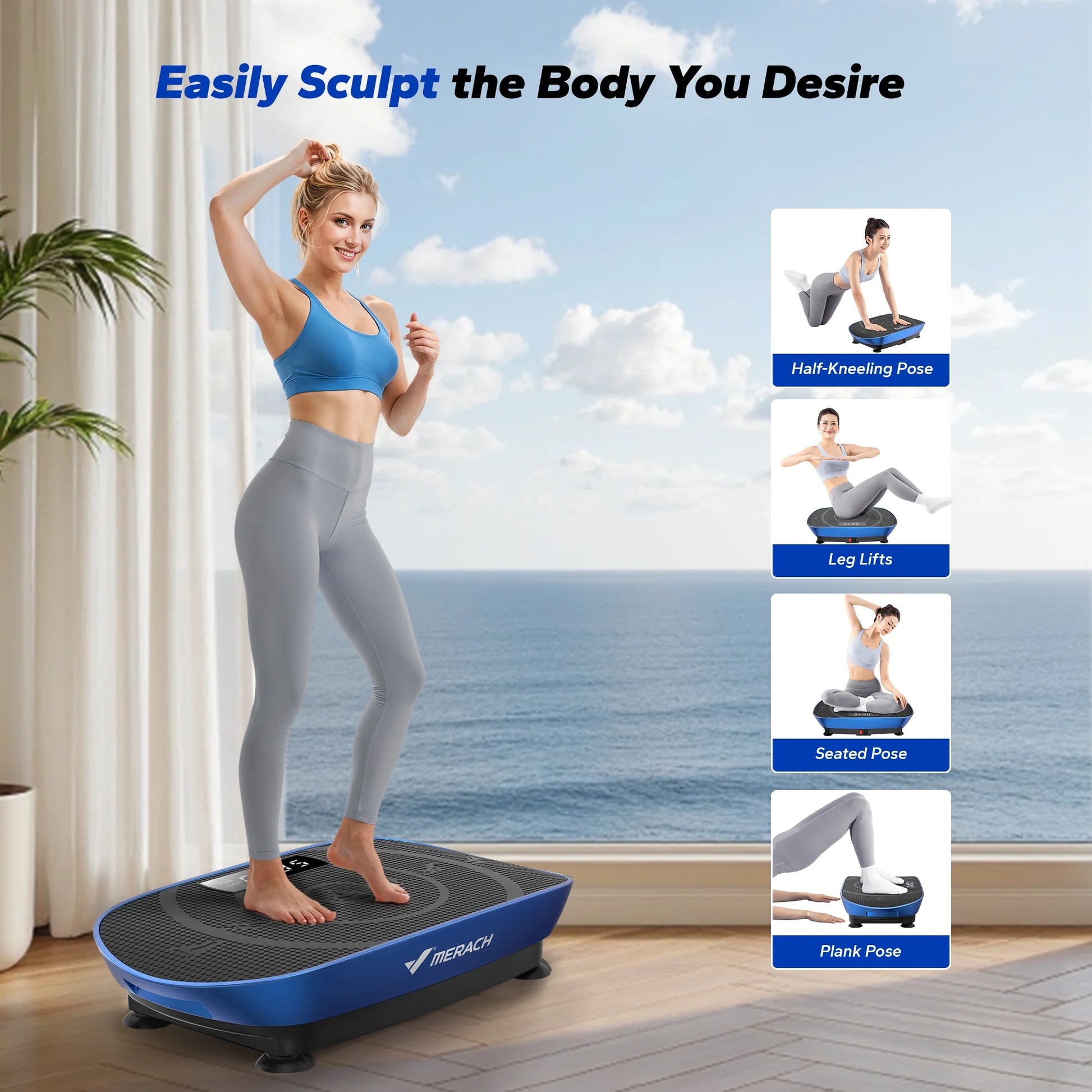 Vibration Plate Exercise Machine, Whole Body Shake Plate Exercise Machine with Remote Control