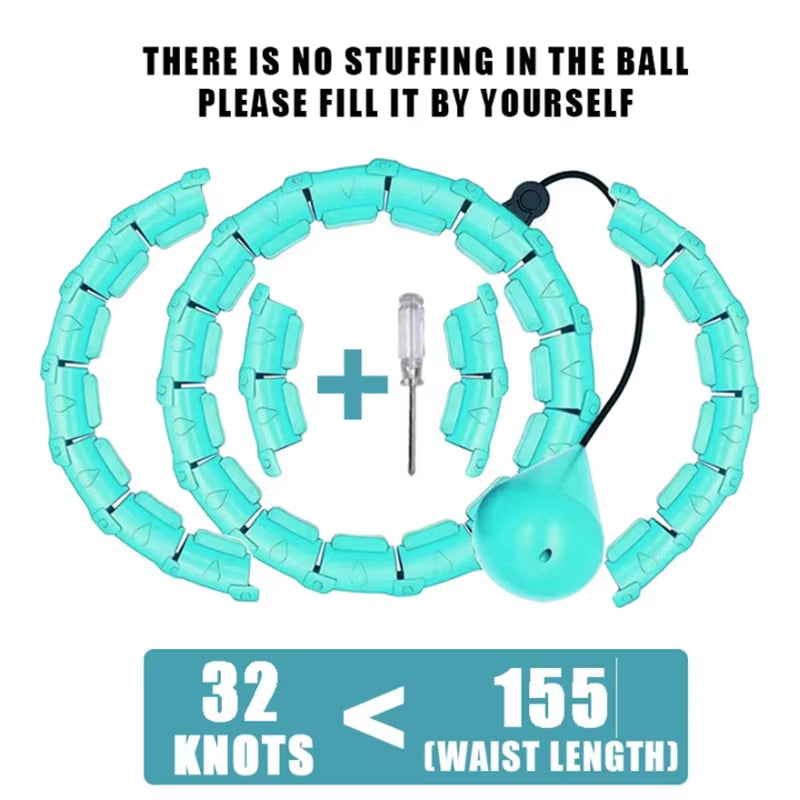 Weighted Fitness Hoop for Adults & Kids Detachable Knots Abdomen Weight Loss 2 in 1 Abdomen Fitness Weight Loss Massage