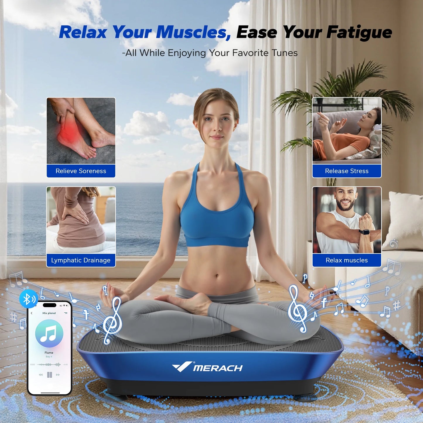 Vibration Plate Exercise Machine, Whole Body Shake Plate Exercise Machine with Remote Control