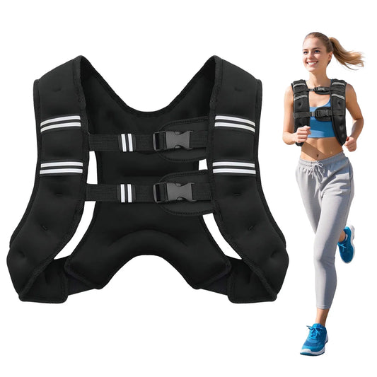 Weighted Vest 12 Lb Weight Vest for Woman Men Sport Weighted Vest with Reflective Stripe Adjustable Buckle Straps Mesh Pocket for Strength Training Running