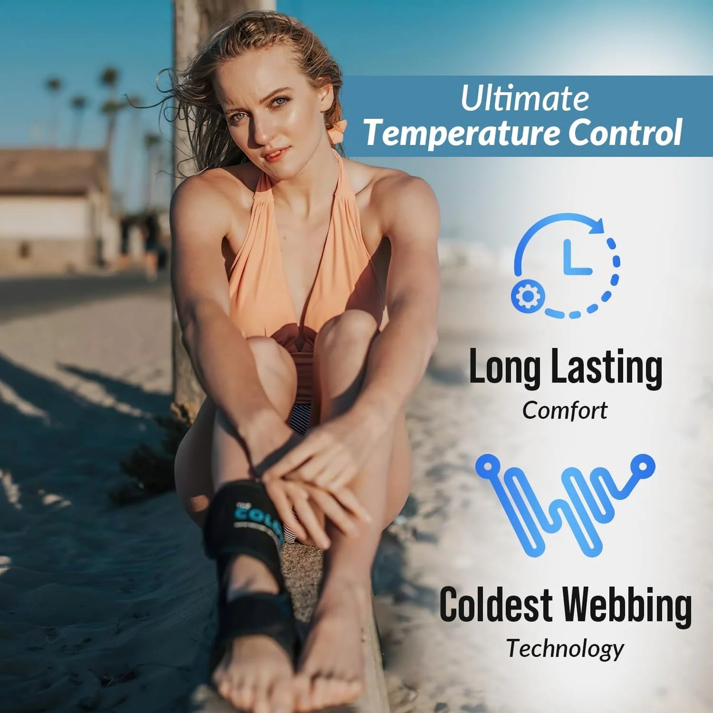 Foot Ankle Achilles Tendonitis Icing Pain Relief Ice Wrap with Cold Compression Gel Packs | Best for Achilles Tendon Injuries, Plantar Fasciitis, Heel and Sore Feet Cold Therapy