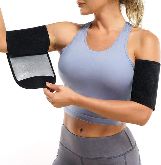 Arm Trimmers for Women Pair Sauna Sweat Arm Shaper Bands Adjustable Arm Trainer Toner Sleeves for Sports Workout
