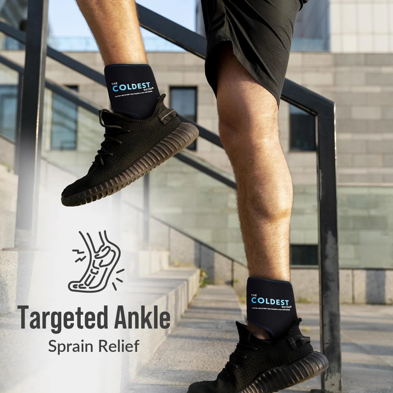 Foot Ankle Achilles Tendonitis Icing Pain Relief Ice Wrap with Cold Compression Gel Packs | Best for Achilles Tendon Injuries, Plantar Fasciitis, Heel and Sore Feet Cold Therapy