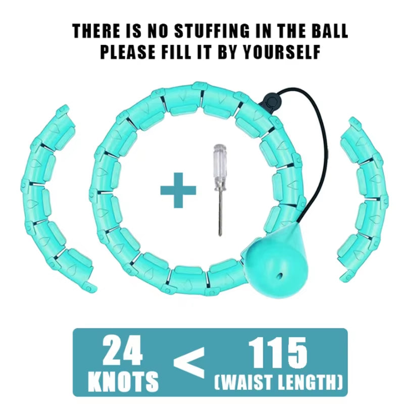 Weighted Fitness Hoop for Adults & Kids Detachable Knots Abdomen Weight Loss 2 in 1 Abdomen Fitness Weight Loss Massage