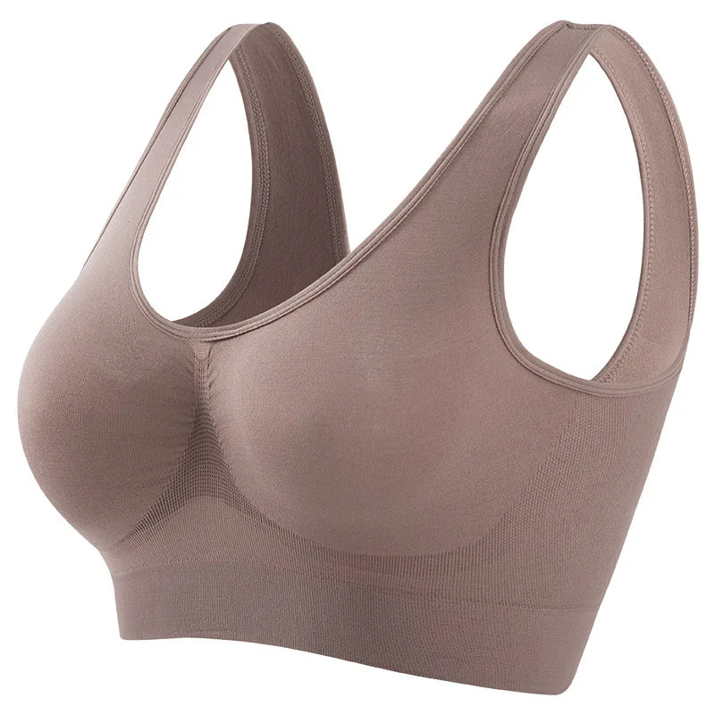 Women'S S-5XL Seamless Bra Push-Up Sports Bra Non-Wire Crop Tops Solid Color Sexy Lingerie No Pads Breathable Female Brassiere
