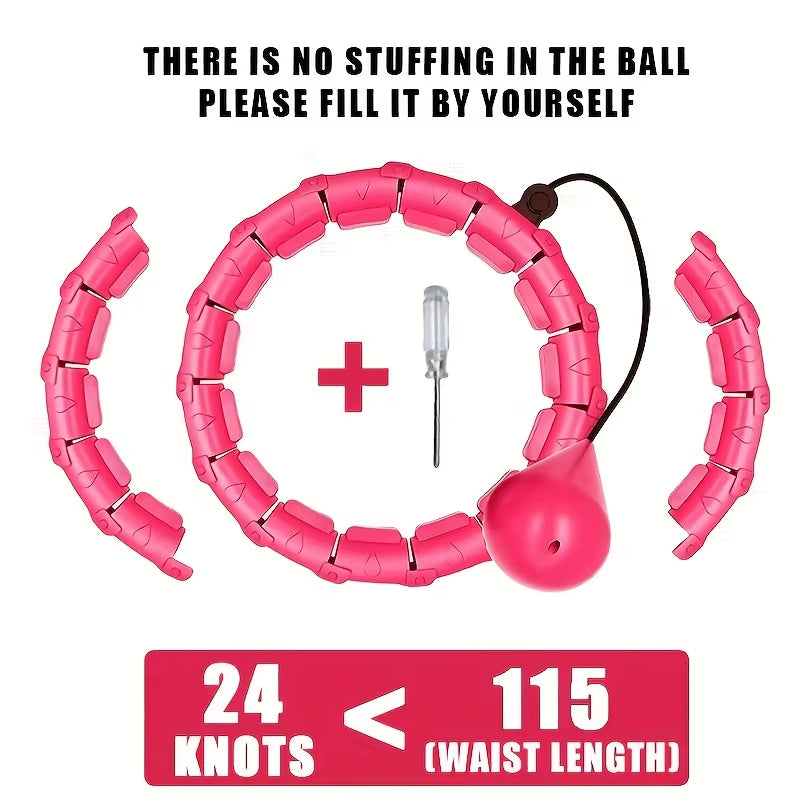 Weighted Fitness Hoop for Adults & Kids Detachable Knots Abdomen Weight Loss 2 in 1 Abdomen Fitness Weight Loss Massage