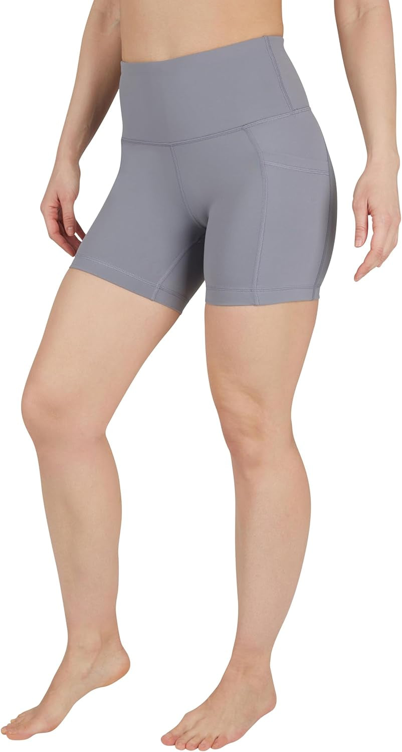 Womens High Waisted Biker Shorts with Side Pockets Workout Shorts 5”, 7”, 9”