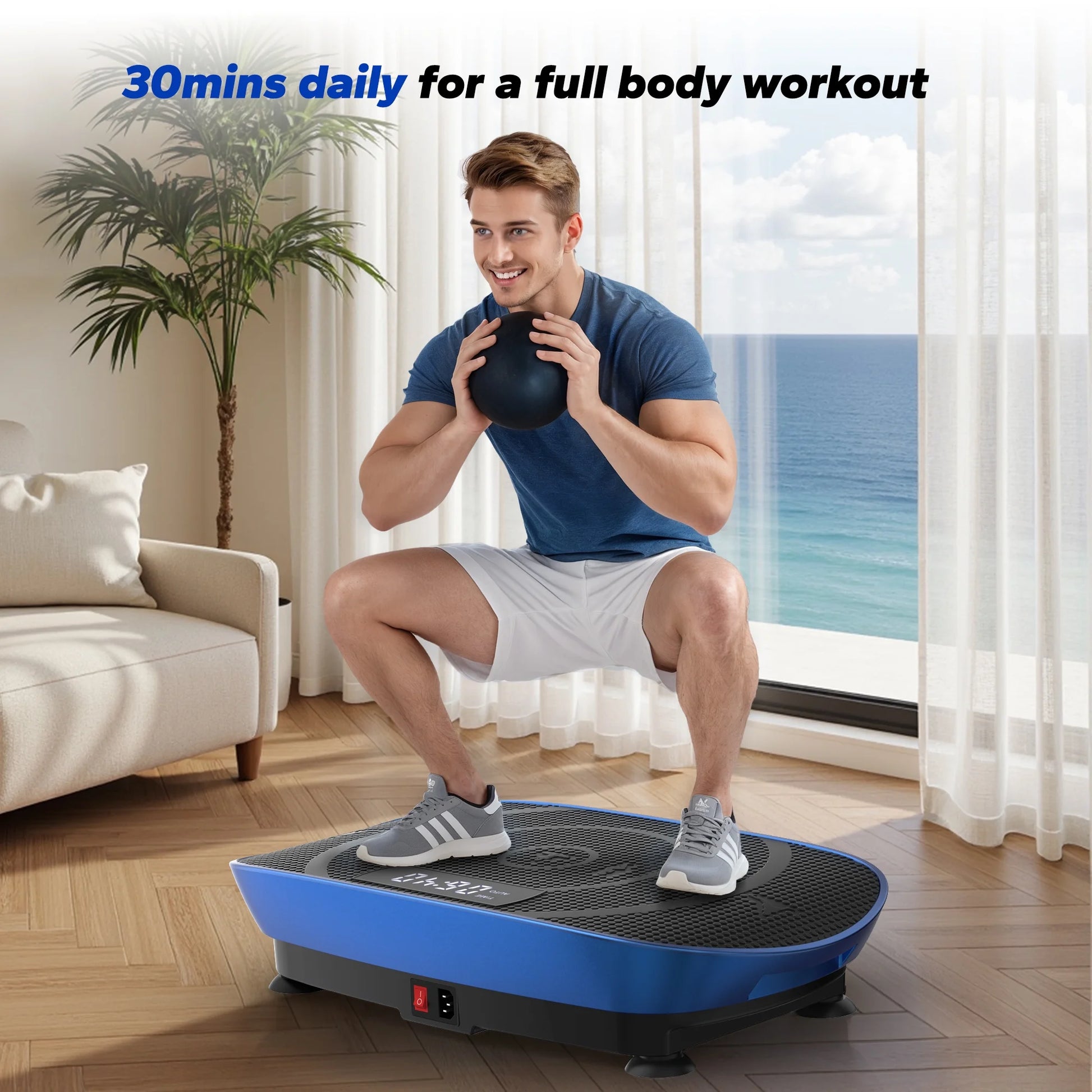 Vibration Plate Exercise Machine, Whole Body Shake Plate Exercise Machine with Remote Control