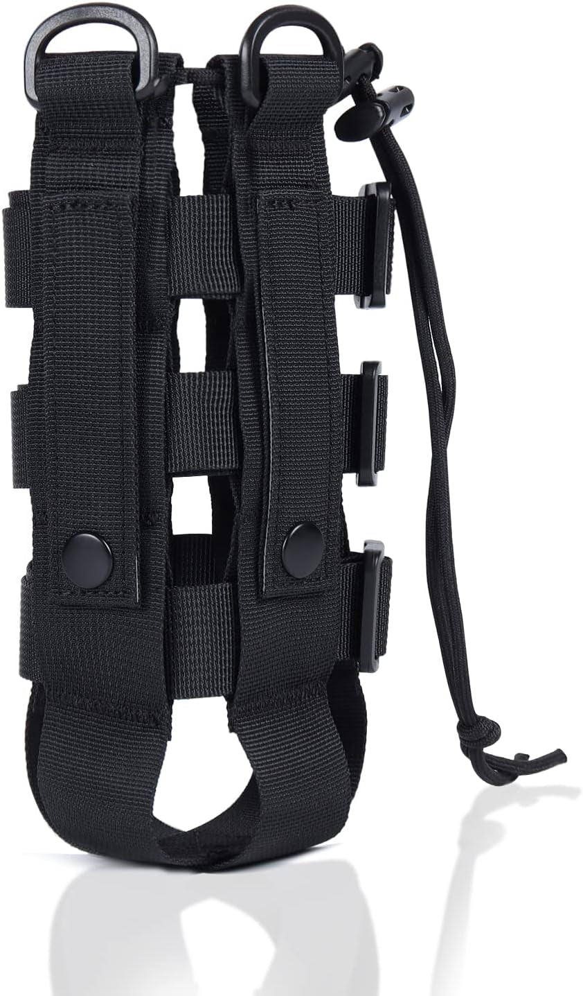 Molle Water Bottle Holder for Backpack,Drawstring Adjustable Straps Molle Pouches for 20 32 36 48 Oz Water Bottle