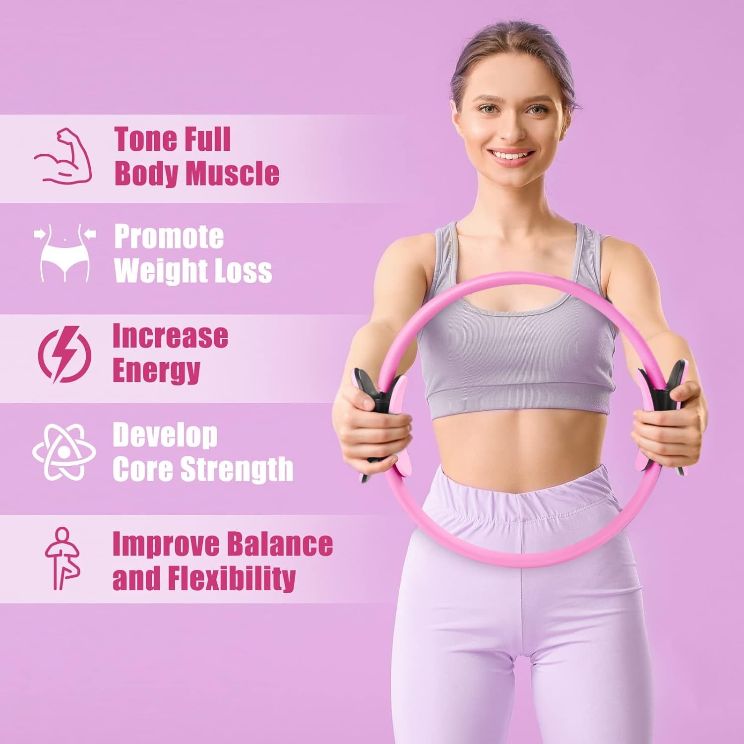 Ritfit Pilates Ring Circle - 14 Inch Magic Fitness Circle for Toning Inner & Out