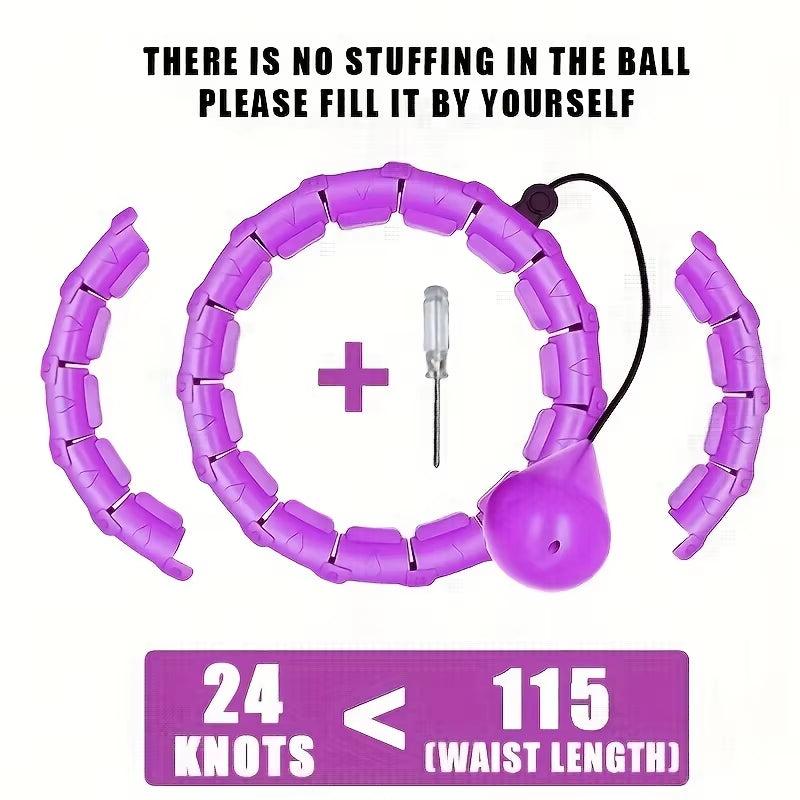 Weighted Fitness Hoop for Adults & Kids Detachable Knots Abdomen Weight Loss 2 in 1 Abdomen Fitness Weight Loss Massage
