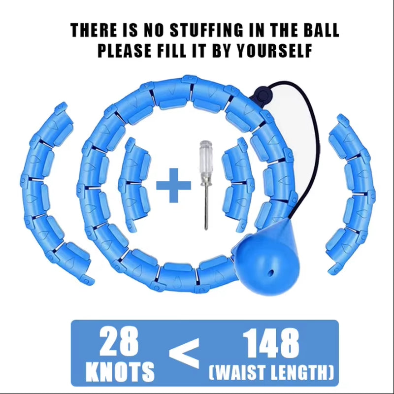 Weighted Fitness Hoop for Adults & Kids Detachable Knots Abdomen Weight Loss 2 in 1 Abdomen Fitness Weight Loss Massage