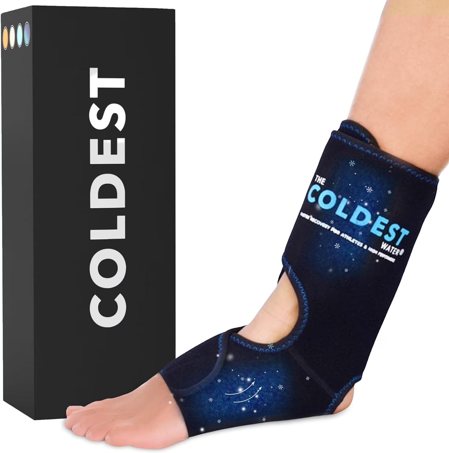 Foot Ankle Achilles Tendonitis Icing Pain Relief Ice Wrap with Cold Compression Gel Packs | Best for Achilles Tendon Injuries, Plantar Fasciitis, Heel and Sore Feet Cold Therapy