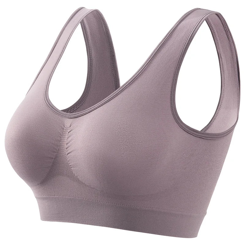 Women'S S-5XL Seamless Bra Push-Up Sports Bra Non-Wire Crop Tops Solid Color Sexy Lingerie No Pads Breathable Female Brassiere