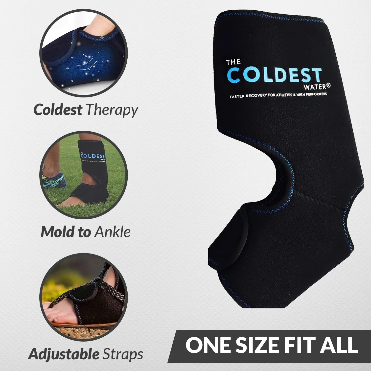 Foot Ankle Achilles Tendonitis Icing Pain Relief Ice Wrap with Cold Compression Gel Packs | Best for Achilles Tendon Injuries, Plantar Fasciitis, Heel and Sore Feet Cold Therapy