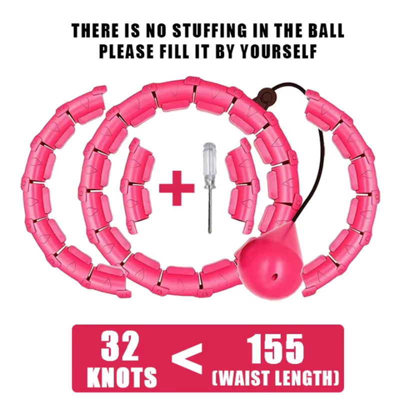 Weighted Fitness Hoop for Adults & Kids Detachable Knots Abdomen Weight Loss 2 in 1 Abdomen Fitness Weight Loss Massage